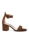 GIANVITO ROSSI GIANVITO ROSSI SUEDE SANDALS IN BROWN,G60357 60RIC CAM