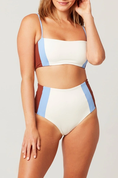 L*space Portia Girl High Waist Bikini Bottoms In Crm/tob/pbl