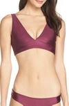 Maaji Beach Plum Allure Four-way Reversible Bikini Top In Plum Red