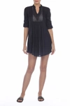 Boho Me Crochet Lace Inset Cover-up Tunic In Black