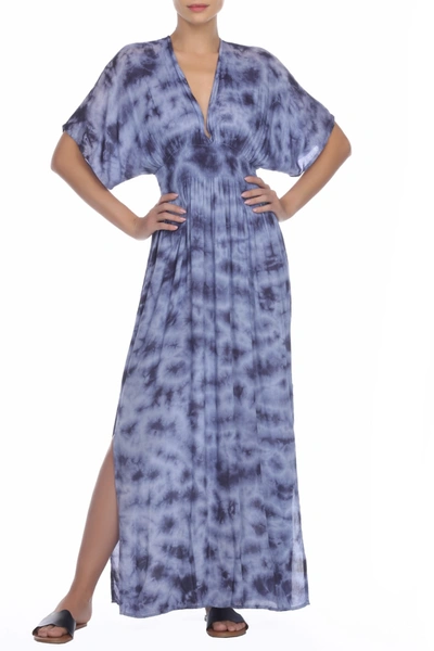 Boho Me Kimono Side Slit Maxi Dress In Navy