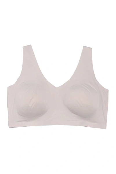 Feather Luxe V-neck Molded Cup Bra In Taupe