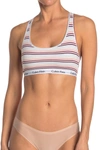 Calvin Klein Carousel Racerback Bralette In 9sk Prism Strip