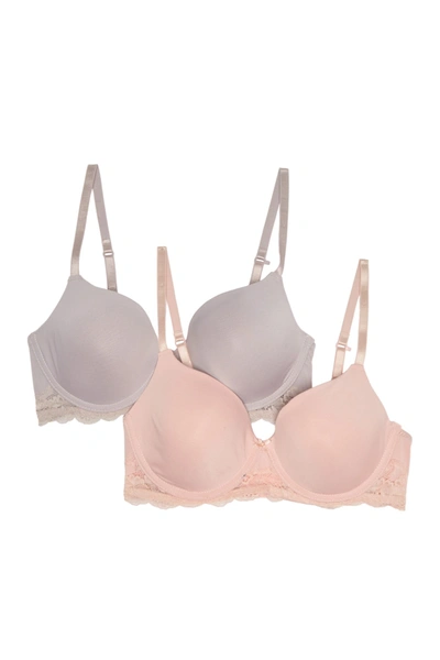 Jessica Simpson Convertible Back T-shirt Bra (a-c Cups) In Ashes Of Ross/cameo Rose