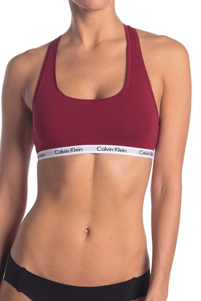 Calvin Klein Carousel Racerback Bralette In Xuo Lacquer