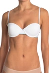 Real Underwear Fusion Ultimate Balconette Bra In White/cerulean