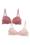 Jessica Simpson Mixed Assorted Bra In Rose Dust Gold Foil/ Rose