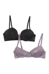 Jessica Simpson Mixed Assorted Bra In Grey Silver Foil/ Black