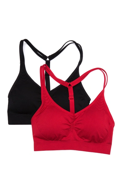 90 Degree By Reflex Strappy Racerback Sports Bra In Scorpio Red