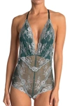 Wishlist Lace Backstrap Teddy In D Green/silver Combo