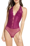 B.tempt'd By Wacoal Ciao Bella Lace Bodysuit In Magenta Pr