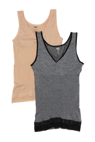 Real Underwear Seamless V-neck Shaping Cami In Heather Grey/nude