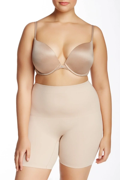 Skinnygirl Smoothers & Shapers Laser Cut Mid Thigh Shaper In Tan