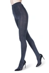 Memoi Wool Blend Knit Tights In Dark Gray Heather