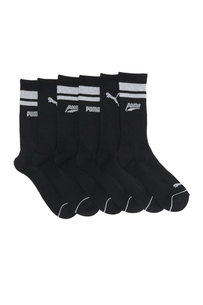 Puma Half Terry Athletic Crew Socks In Black Grey