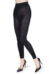 Memoi Wool Blend Footless Tights In Black