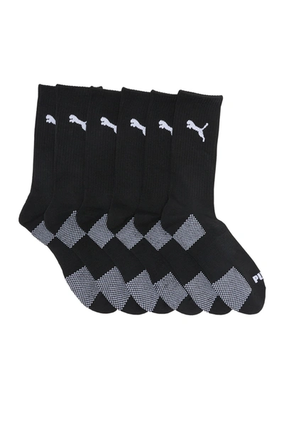 Puma Half Terry Athletic Crew Socks In Black / White