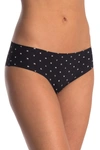 Dkny No-show Hipster Panty In Black Logo Dot Dk