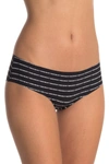 Dkny No-show Hipster Panty In Stripe Logo Print Dk