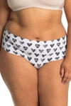 Dkny No-show Hipster Panty In Washed Heart Print D