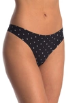 Dkny Printed Thong In Black Logo Dot Dk