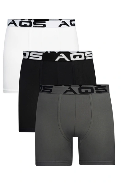 Aqs Classic Fit Boxer Briefs In Black/grey/white