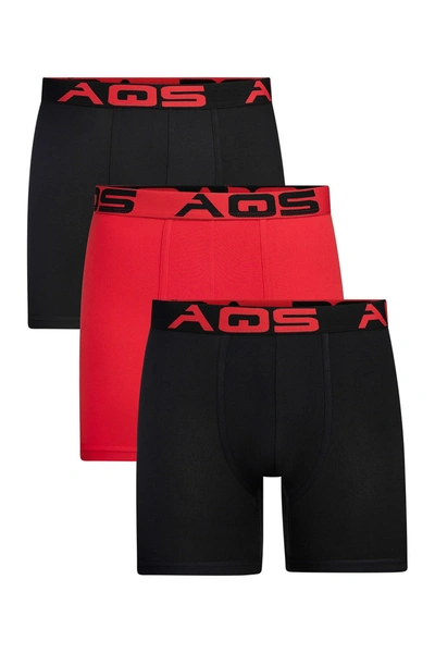 Aqs Classic Fit Boxer Briefs In Black/red/black