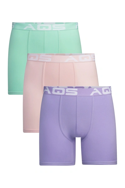 Aqs Classic Fit Boxer Briefs In Lavender/light Pink/mint