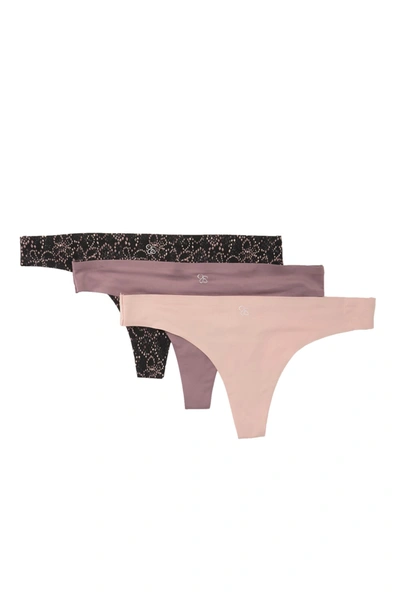 Jessica Simpson Invisible Lines Thong In Blk/rose/twilgt Mauve