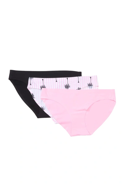 Aqs Laser Bonded Bikini In Palms/pink/black