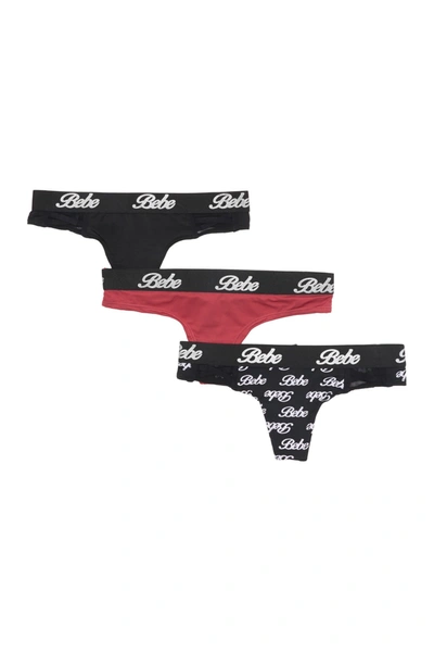 Bebe Logo Microfiber Bikini Panties In Black
