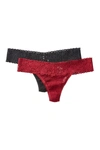 Felina Lace Thong In Blk/trd