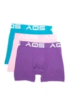 Aqs Classic Boxer Briefs In Dark Purple/turquoise/pink