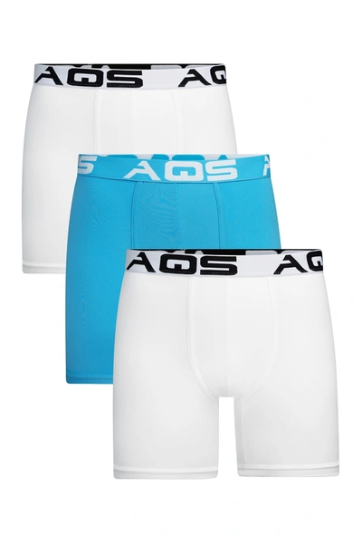 Aqs Classic Boxer Briefs In White/light Blue/white