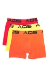 Aqs Classic Fit Boxer Brief 3-pack In Orange/red/yellow