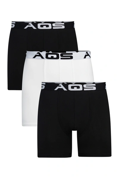Aqs Classic Fit Boxer Briefs In Black/white/black