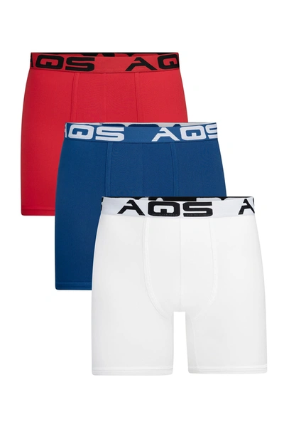 Aqs Classic Boxer Briefs In White/blue/red
