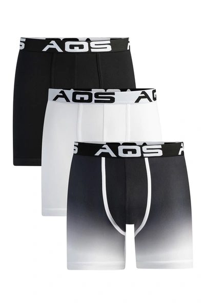 Aqs Ombrè Boxer Briefs In Black/white Ombre