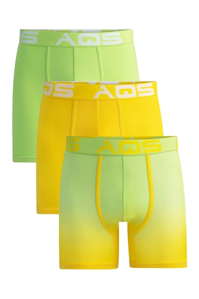 Aqs Ombrè Boxer Briefs In Green/yellow Ombre