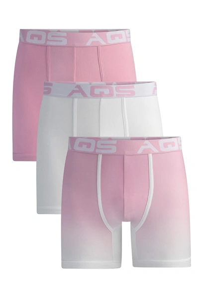 Aqs Ombre Boxer Brief 3-pack In Pink/white Ombre