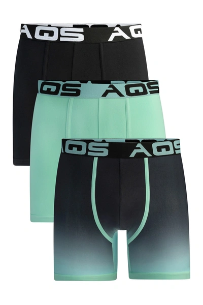 Aqs Ombrè Boxer Briefs In Black/mint Ombre