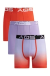 Aqs Pack Of 3 Ombre Boxer/trunks In Purple/orange Ombre
