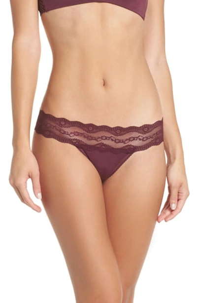 B.tempt'd By Wacoal B.adorable Thong Panty In Grapewine