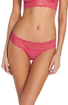 B.tempt'd By Wacoal B.adorable Thong Panty In Pink Peacock
