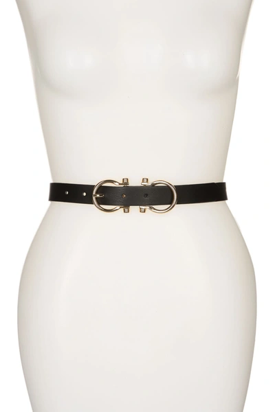 Linea Pelle Double Buckle Belt In Black