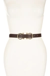 Linea Pelle Double Buckle Belt In Chocolate