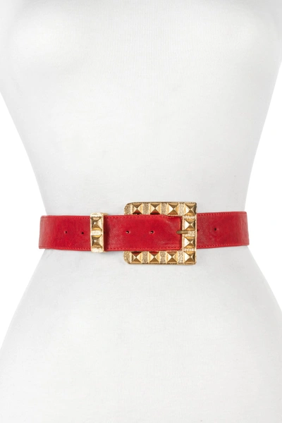 Raina Belts Rai Square Buckle Belt In Red