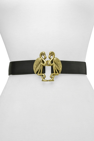 Raina Belts Flamingo Buckle Belt In Black