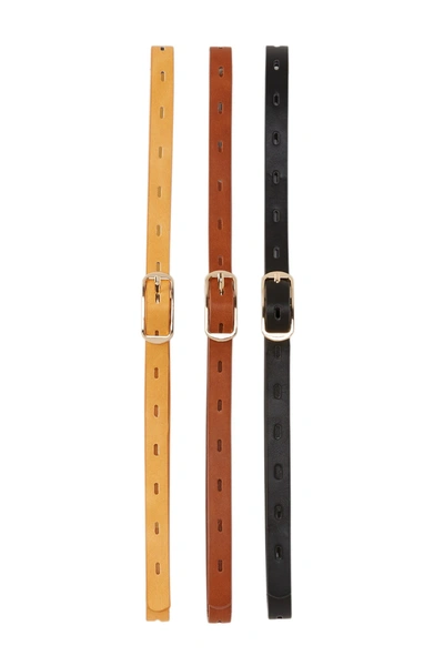 Linea Pelle 3-for-1 Perforated Belt Set In Multi