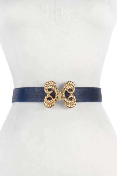 Raina Belts Allen Knot Buckle Belt In Navy